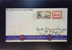 New Zealand 1940 First Flight Cover to USA / SF Cancel - Z1796