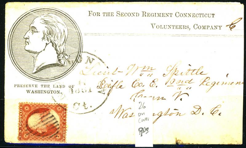 U.S. #26 Used On Cover