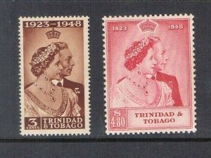 Trinidad & Tobago 1948 Sc 64-5 Silver Weeding set MH