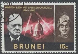 BRUNEI 1966 CHURCHILL 15cents  SG138  FINE USED