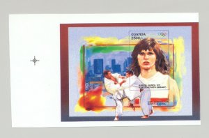 Uganda 1996 Olympics, Judo 1v S/S Unissued Chromalin Essay 2500/-