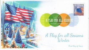 AO-4781-1, 2013, A Flag for all Seasons, First Day Cover, Add-on Cachet, Digital