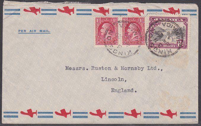 JAMAICA 1936 8d rate airmail cover to UK.....................................704