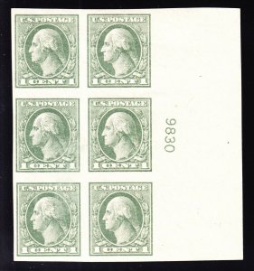 US 531 1c Washington Mint Right Side Plate Block XF OG H SCV $110