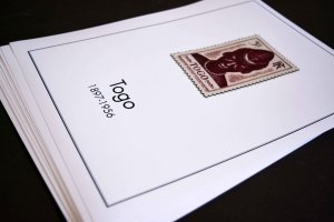 COLOR PRINTED TOGO 1897-1956 STAMP ALBUM PAGES (26 illustrated pages)