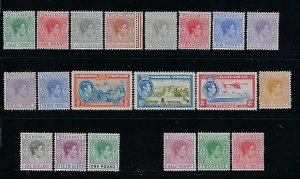 BAHAMAS SCOTT #100-113/154-56 1938-52 GEORGE VI COMPLETE SET MINT LIGHT HINGED