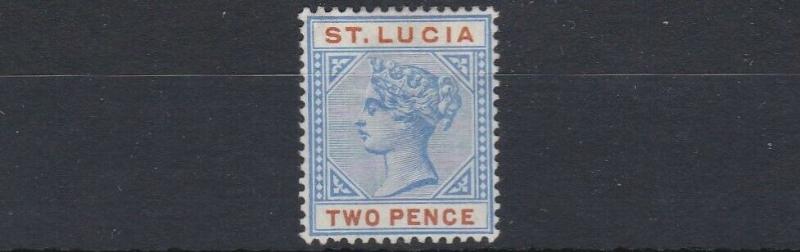 ST LUCIA  1891 - 98        S G 45      2D  ULTRAMARINE & ORANGE      MH   