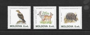 BIRDS - MOLDOVA #158-60 MNH