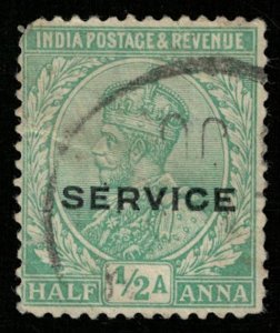 India, SERVICE, 1/2 Anna, King George V (T-6068)