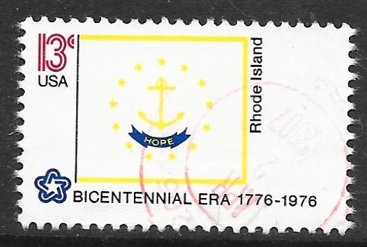 USA 1645: 13c Rhode Island Flag, used, VF
