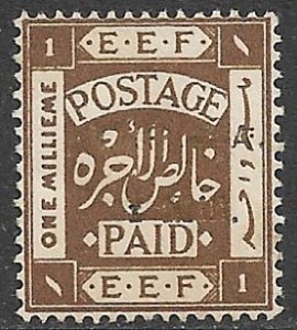 PALESTINE c1920 1Mill on 1m OPDA Gold Overprint Revenue Bale 188 MH