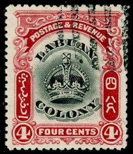 LABUAN SG120, 4c black & carmine, FINE USED.