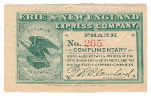 5CF1 Erie & New England Express Co. Complimentary Frank, Security Despatch