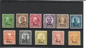 United States Scott 669-79 Nebr Overprints Unused H/NH 2021 cv $265.25++