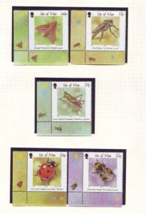 Isle of Man Sc 895-9 2000 insects stamps NH