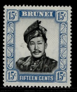 BRUNEI QEII SG108, 15c black & pale blue, NH MINT.