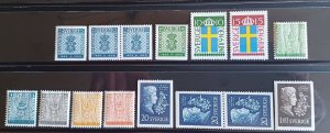 Sweden 1955 year set cpl including all pairs. MNH