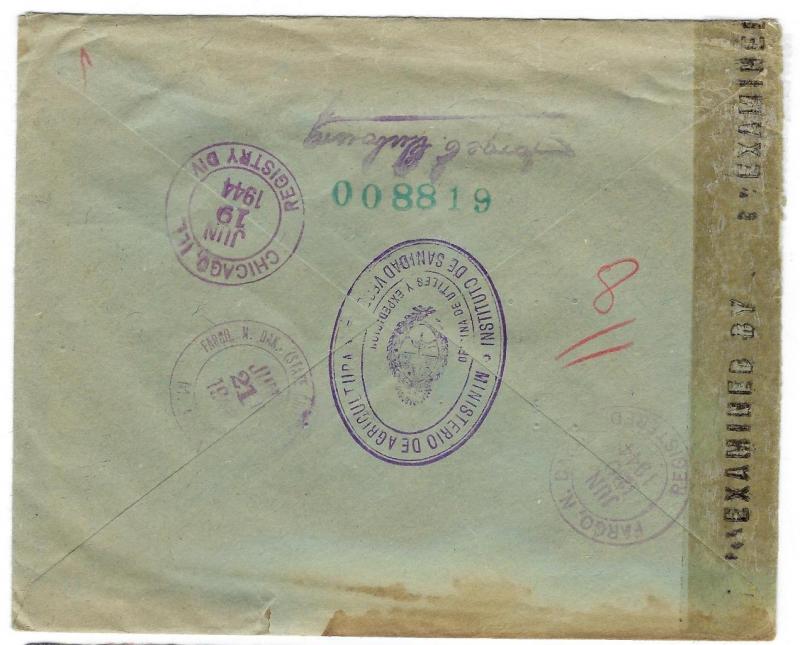 1944 Argentina To USA Official Registed Cover -From Agriculture Ministry -(SS86)