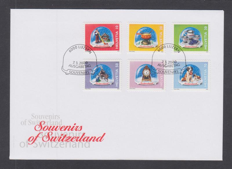 Switzerland Mi 1709/1745, 2000 issues, 10 complete sets on 10 official FDCs, VF