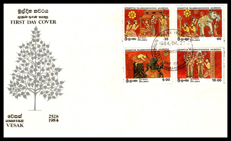 Sri Lanka 721a-721d U/A FDC