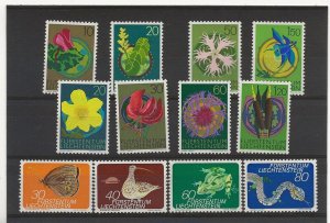 Liechtenstein 1971-3 Flora-Fauna 3 sets of 4  MNH