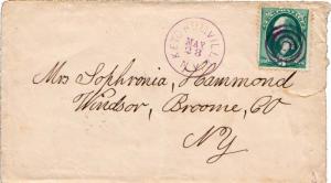 United States York Ketchumville c1875 violet target  1851-1910  3c Washington...