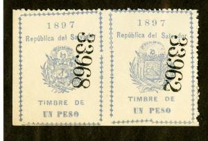 Salvador Stamps 1897 Revenue Excellent Condition Imperf Between