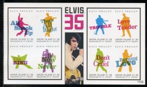 UNION ISLAND  ELVIS PRESLEY IMPERFORATE SHEET I  MINT NH