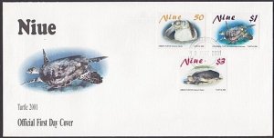 NIUE 2001 Turtles set FDC.................................................27814c