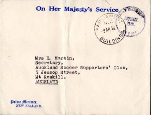 New Zealand Free Official Mail 1958 Parliament N.Z. Buildings to Mount Roskil...