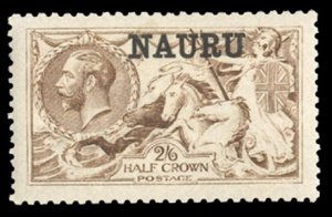 Nauru #13 Cat$80, 1916 2sh6p light brown, lightly hinged