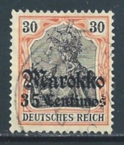 Germany Offices in Morocco #50 Used 30pf Germania Issue Ovptd. Marokko & Su...