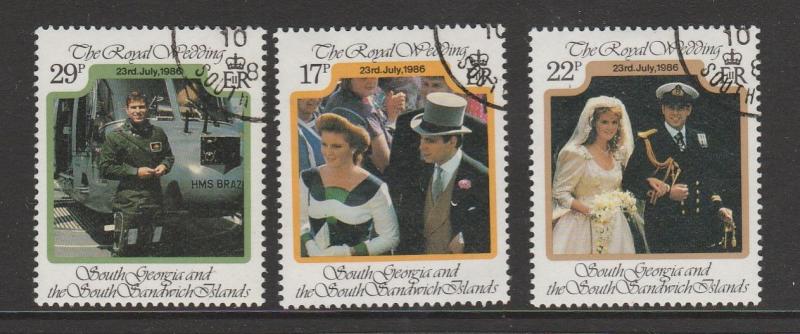 South Georgia 1986 Royal Wedding FU SG 158/60