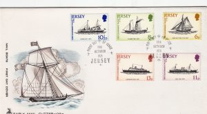 Jersey 1978,  Mail Packet Ships, set 5 on FDC