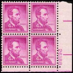 US #1036a LINCOLN MNH LR PLATE BLOCK #26188