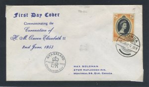 Nyasaland  1953 QEII Coronation on First Day Cover