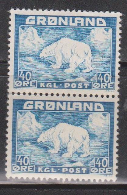 GREENLAND Scott # 8 Pair 1MNH & 1 MHR - Polar Bear