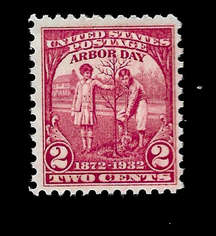 US 1932 Sc# 717 2 c Olympic Arbor Day Mint NH -Vivid Color - Centered