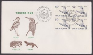 DENMARK - 1975 ENDANGERED SPECIES / KINGFISHER BIRD - BLK-4 FDC