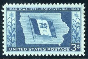 SCOTT  942  IOWA  3¢  SINGLE  MINT NEVER HINGED