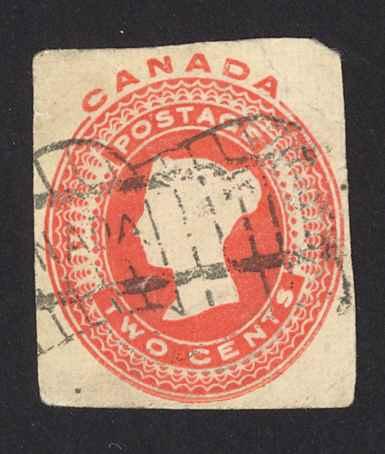 Canada Sc# U10 Used Cut Piece 1898 2¢ violet Postal Stationery