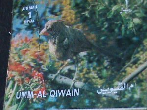 UMM AL QIWAIN STAMP-COLORFUL 3D STAMP-SINGING BIRD- MINT STAMP- VERY FINE