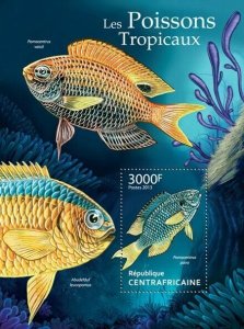 Centrafrique 2013 MNH - TROPICAL FISHES. Michel Code: 4200 / Bl.1053