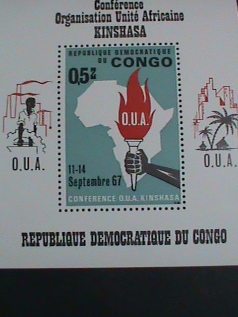 ​CONGO STAMP:1967 CONFERENCE O.U.A. KINSHASA MNH S/S SHEET WITH ORIGINAL GUM