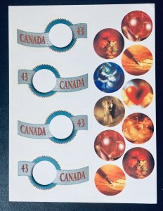 Canada #1508a 45¢ Greetings (1995). Two panes from booklet BK182. Mint