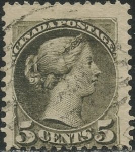 CANADA Sc#42 1888 5c Gray Small Queen Three Large Margins Used (cd)