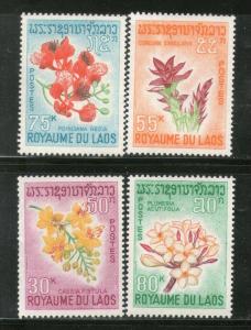 Laos 1967 Blossoms Tree Flower Plant Flora Sc 152-55 MNH # 4119