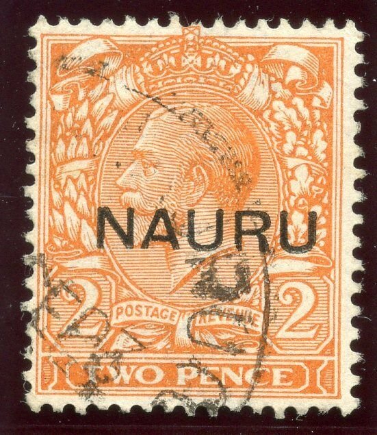 Nauru 1916 KGV 2d orange (Die II) very fine used. SG 16. Sc 4b.