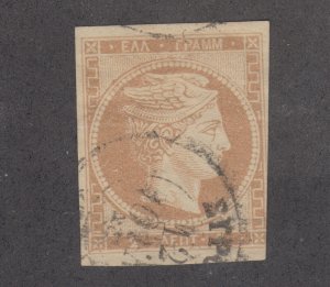 Greece Sc 17 used 1862 2L bister on bister Hermes Head