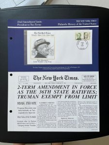 NY times Philatelic history of US panel: 22nd amendment limits president to two